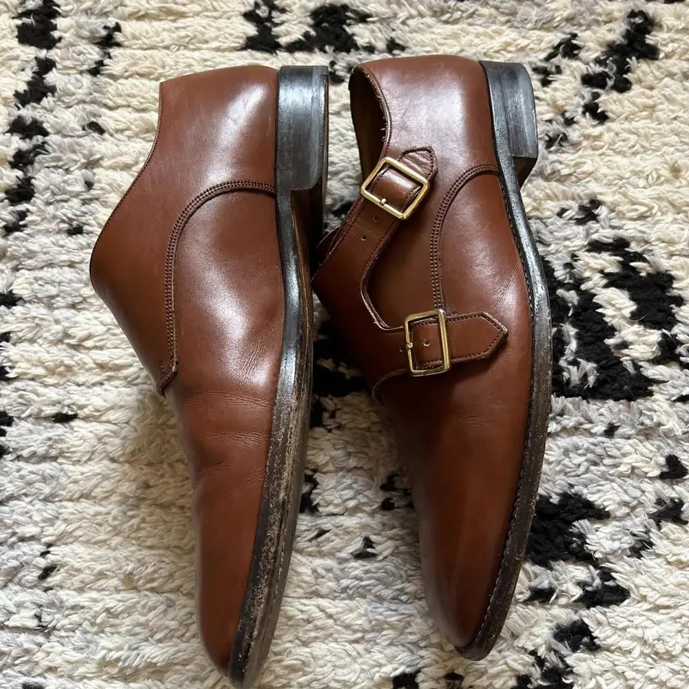 BALLY SWITZERLAND MENS DOUBLE MONK STRAP SHOES 10.5D GOOD CONDITION! RP $795